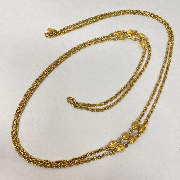 Monet Vintage 56" Long Necklace Gold-Tone Chain Flapper‎ Soft Girl Old Money - Picture 4 of 9